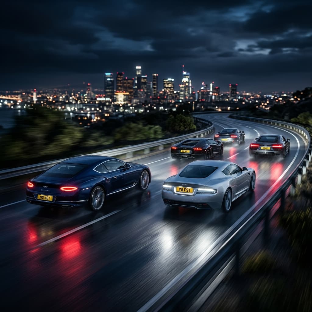 Luxury Fleet at Night