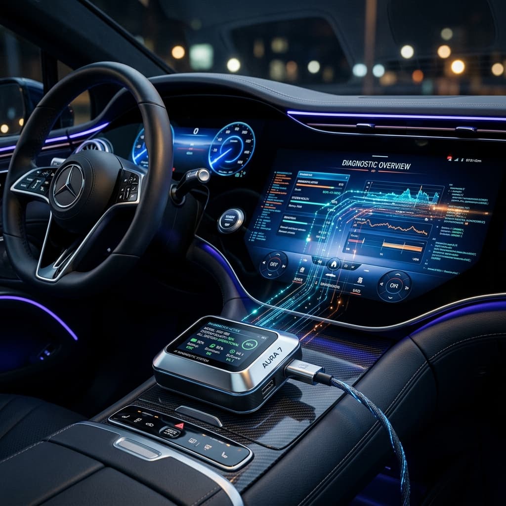 AI Diagnostic Device connecting to vehicle