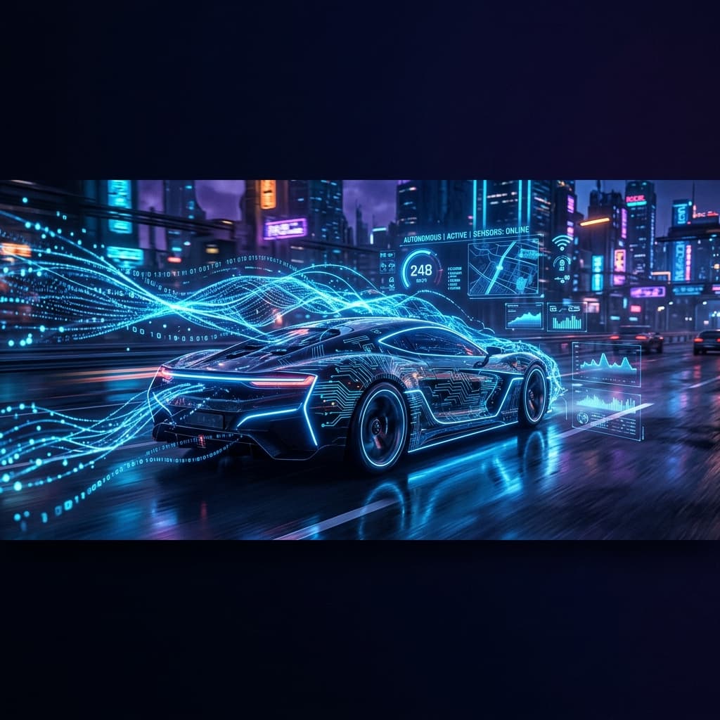 Futuristic automotive AI concept