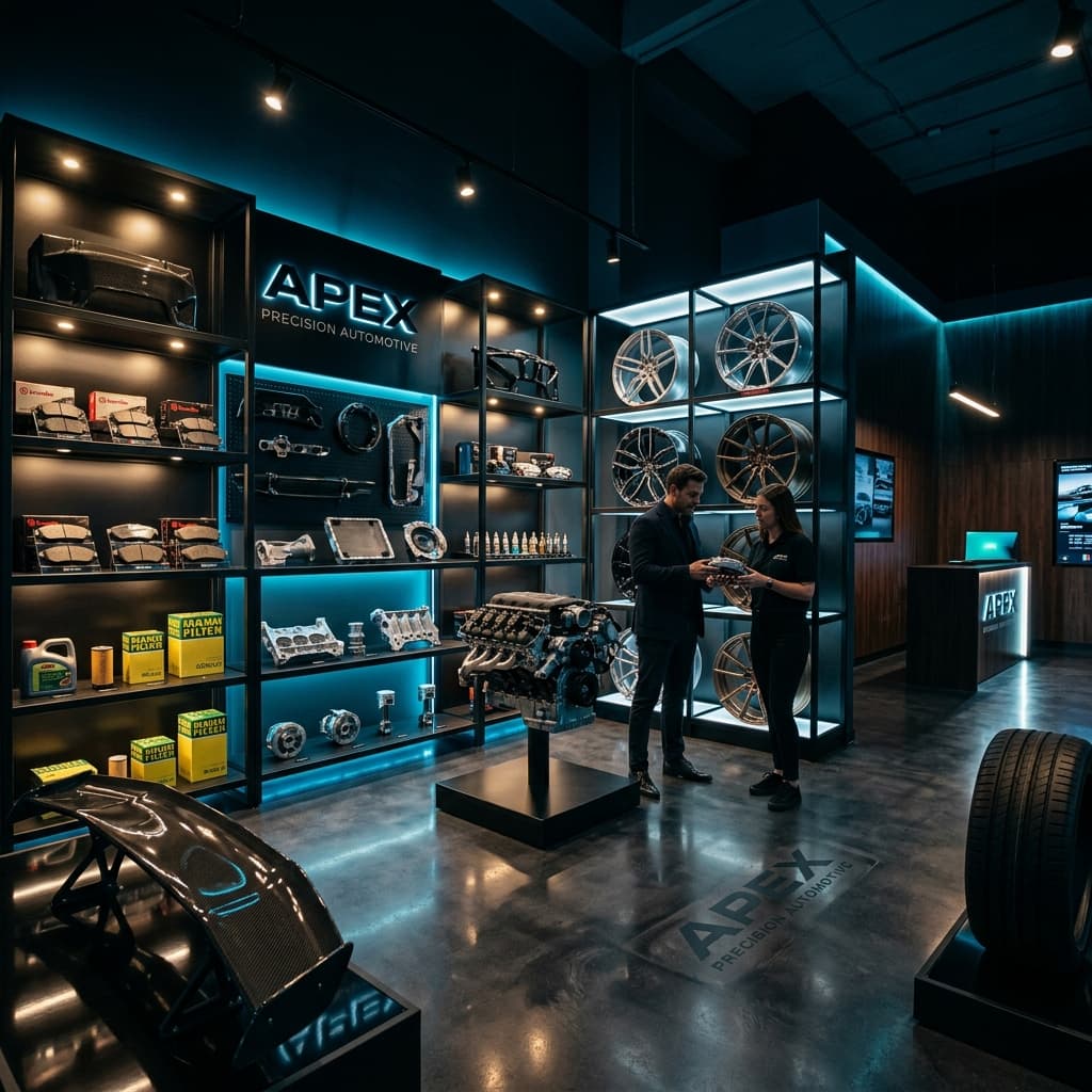 Premium Auto Parts Showroom